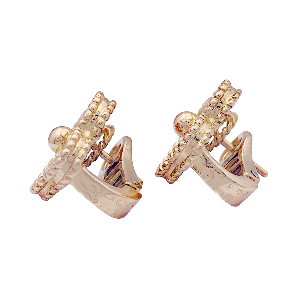 Boucles d'oreilles Van Cleef & Arpels, "Vintage Alhambra" en or jaune et diamant - Image 5