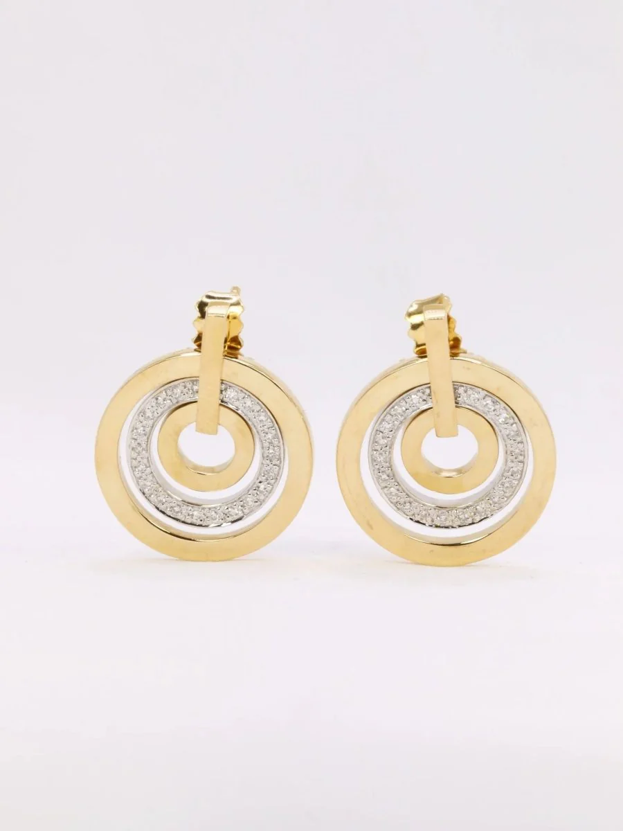 Boucles d'oreilles vintage or diamants