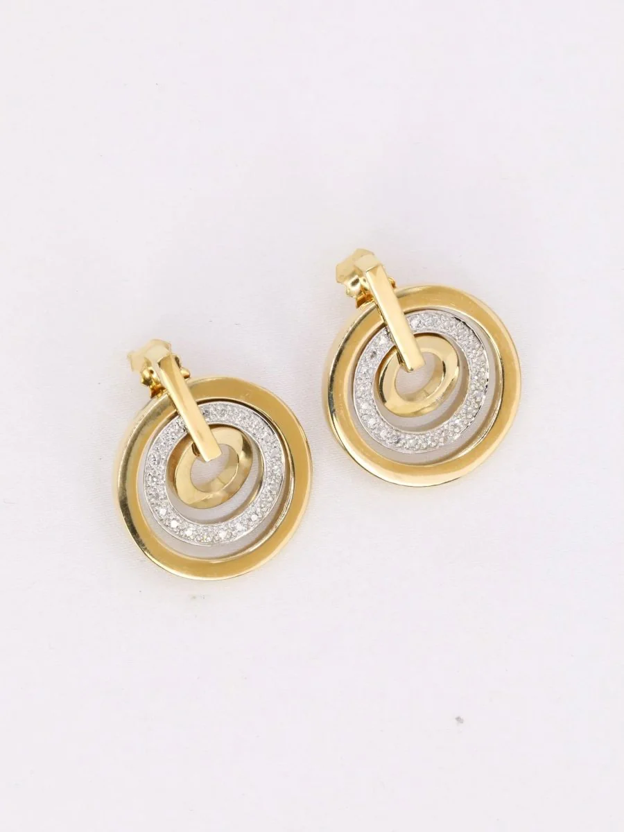 Boucles d'oreilles vintage or diamants - Image 3