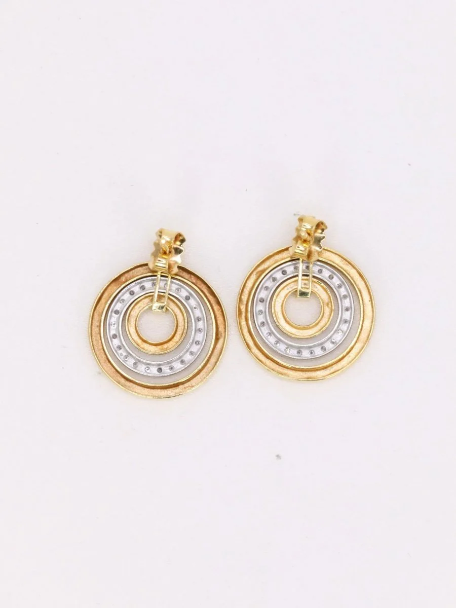 Boucles d'oreilles vintage or diamants - Image 5