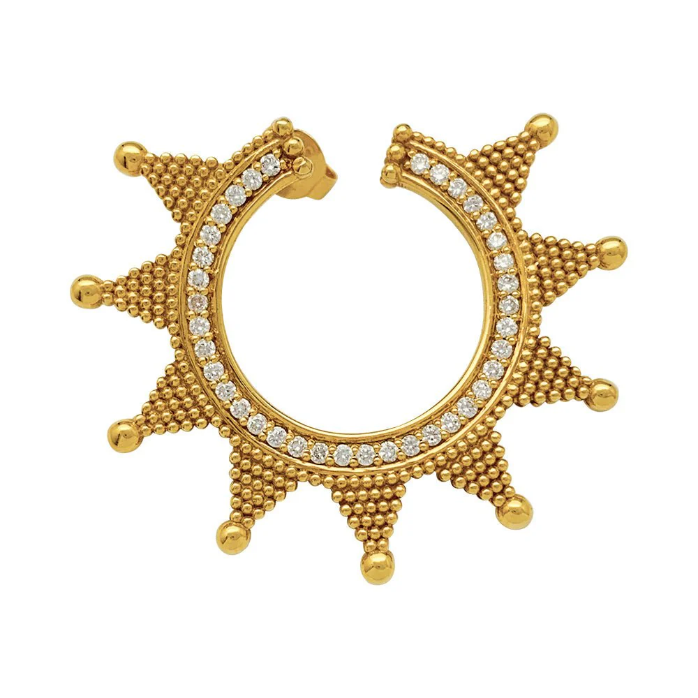Boucles d'oreilles Zolotas, "Helios" en or jaune et diamants - Image 3