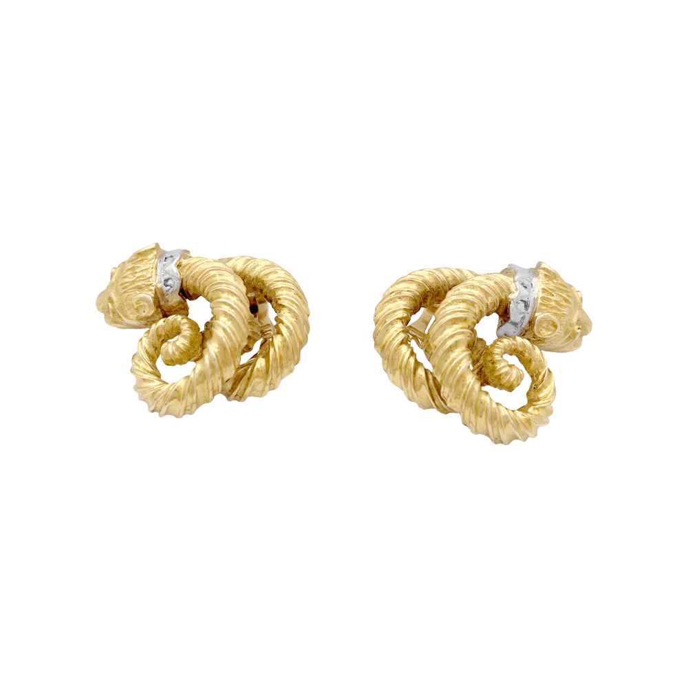 Boucles d'oreilles Clips ZOLOTAS en or jaune, or blanc, rubis et diamants - Image 5