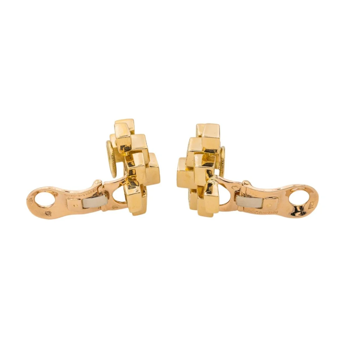 Boucles d'oreilles Clip MAUBOUSSIN par GEORGES LENFANT "Cube" en or jaune - Image 7