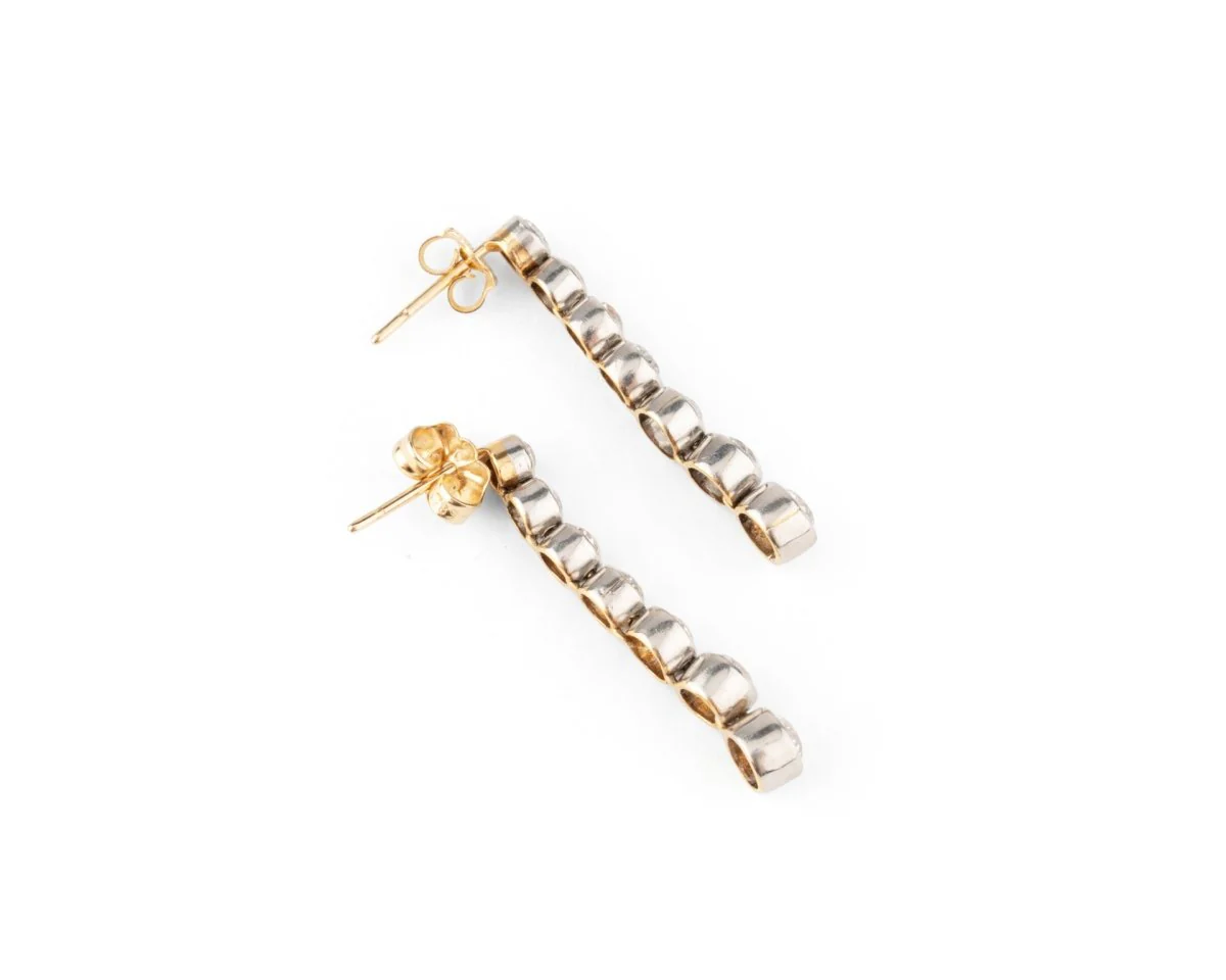 Boucles d'oreilles Pendantes en platine et diamants - Image 3