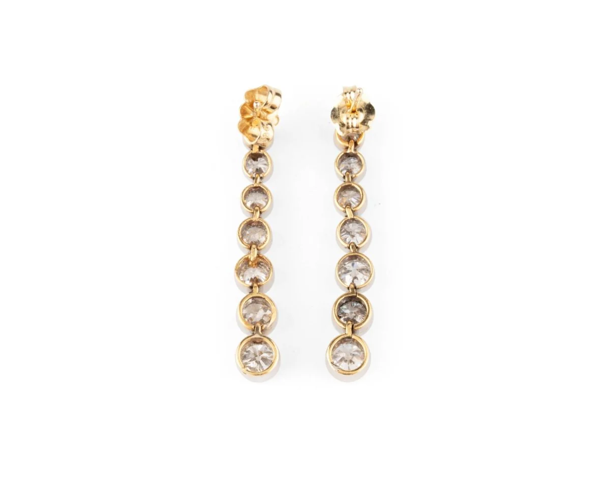 Boucles d'oreilles Pendantes en platine et diamants - Image 4