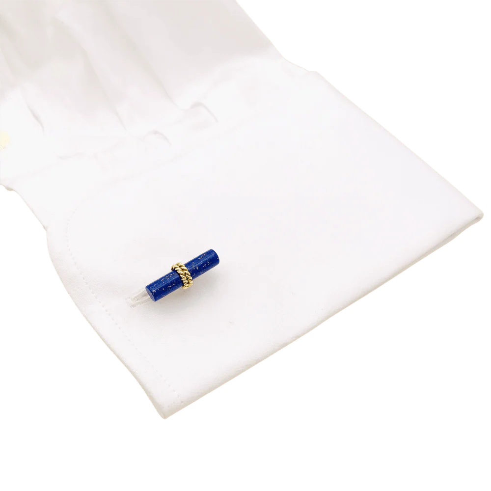 Boutons de manchette BOUCHERON en or jaune et lapis-lazuli - Image 4