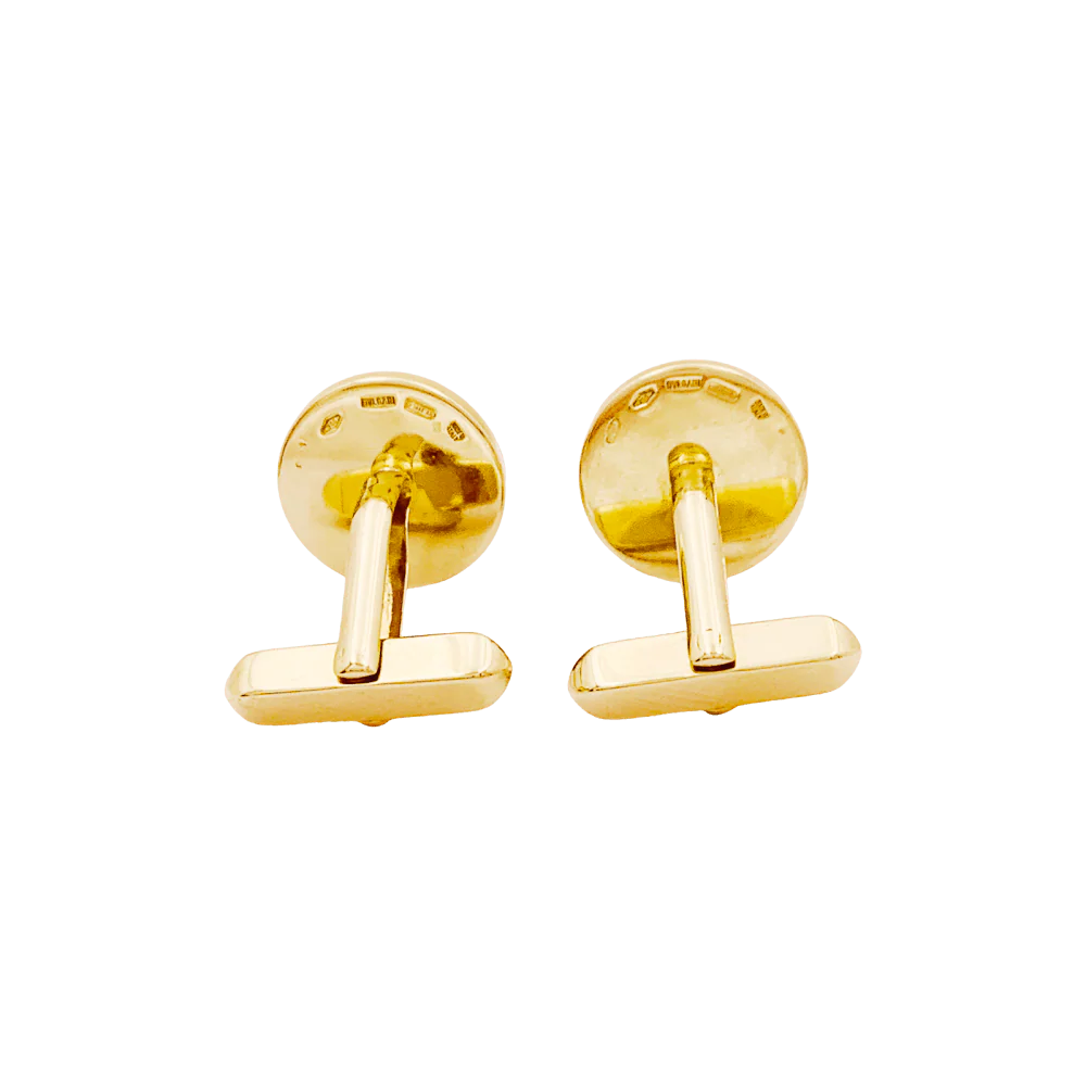 Boutons de manchette BULGARI "Bulgari Bulgari" en or jaune et onyx - Image 4
