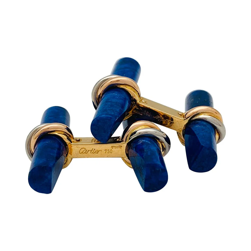 Boutons de manchette Cartier 3 ors, bâtonnets interchangeables - Image 3