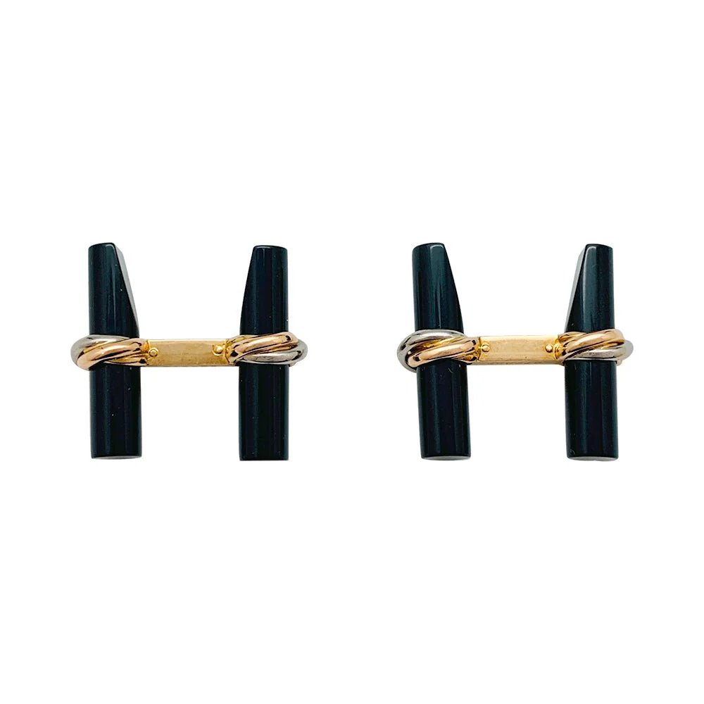 Boutons de manchette Cartier 3 ors, bâtonnets interchangeables - Image 4
