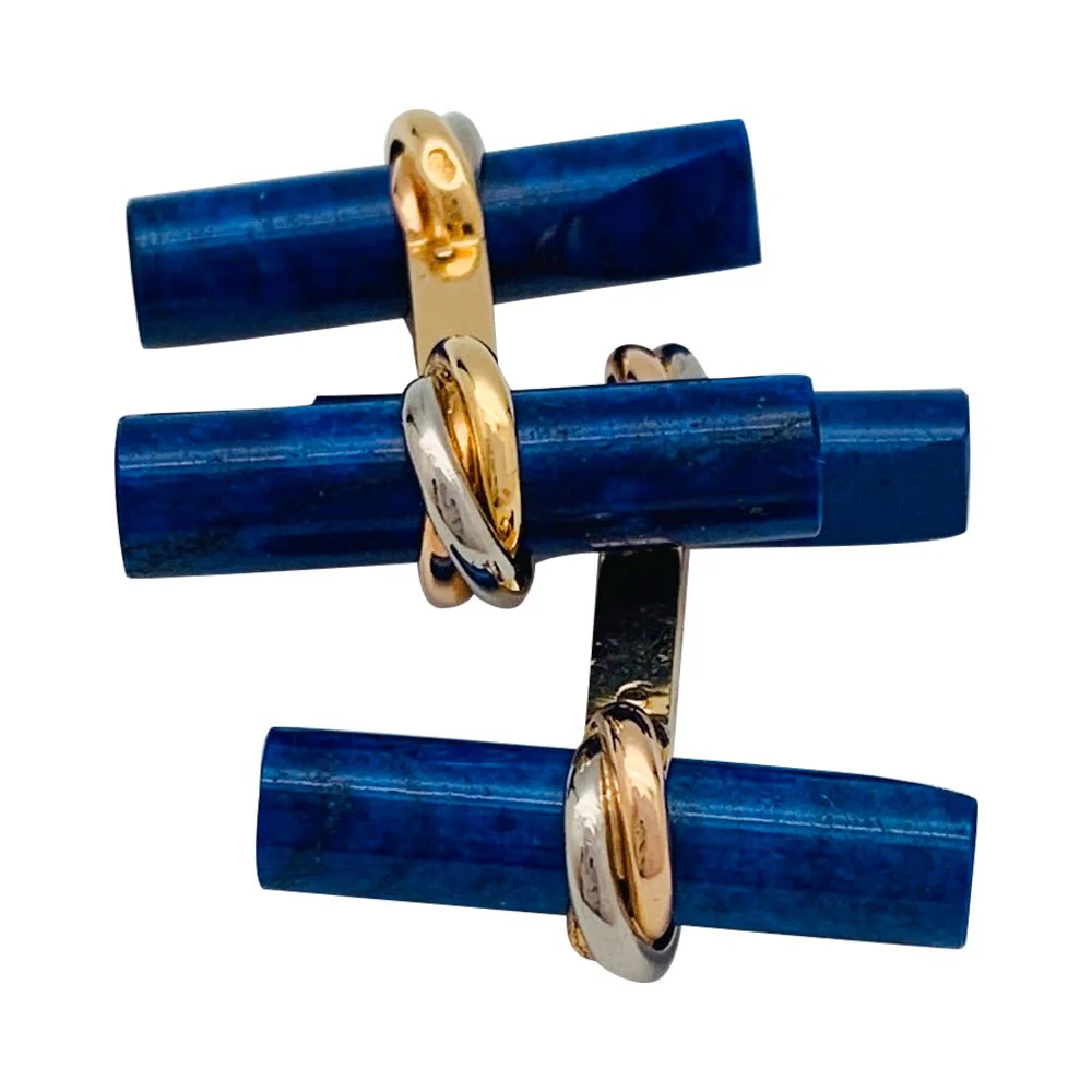 Boutons de manchette Cartier 3 ors, bâtonnets interchangeables - Image 5