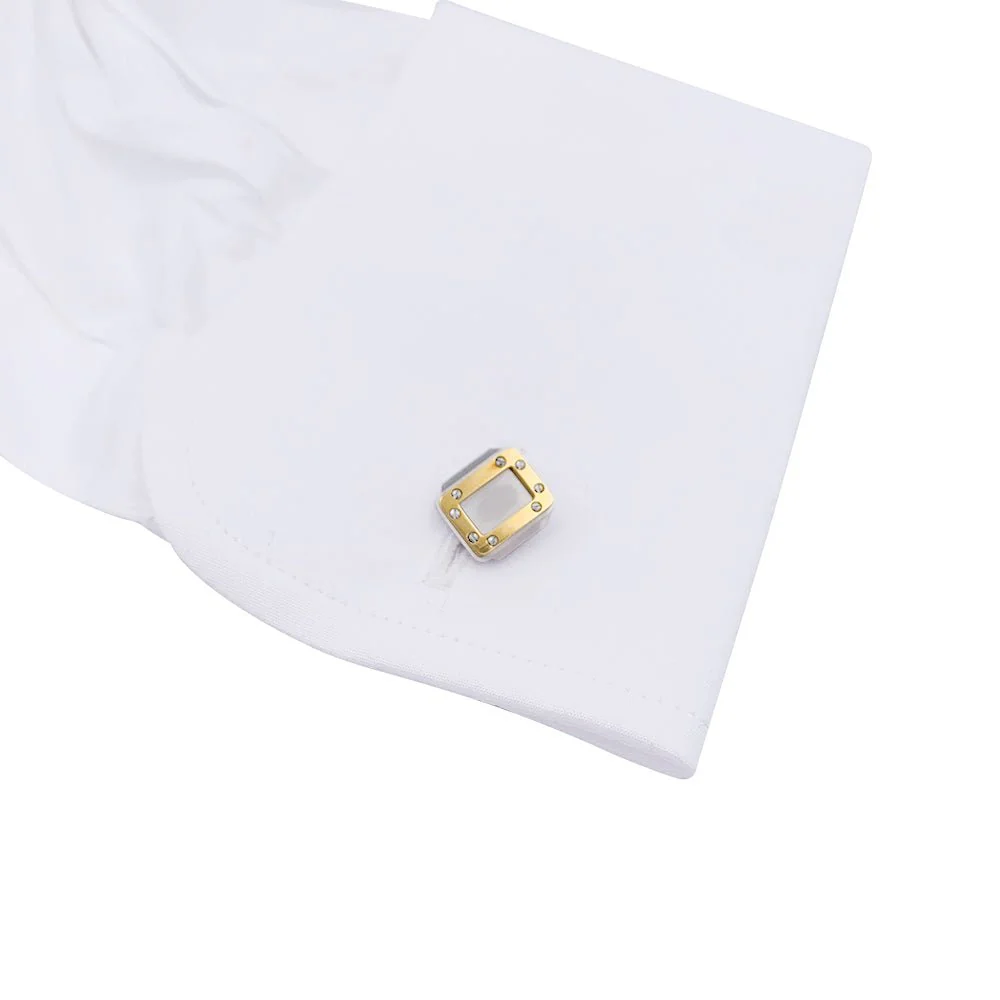 Boutons de manchette Cartier, "Santos Dumont", or et acier. - Image 3