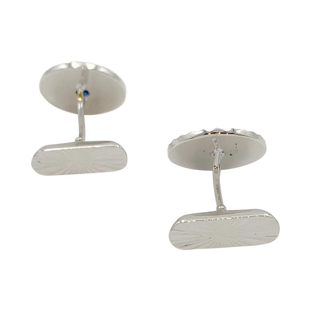 Boutons de manchette Chaumet, or blanc, saphirs - Image 4