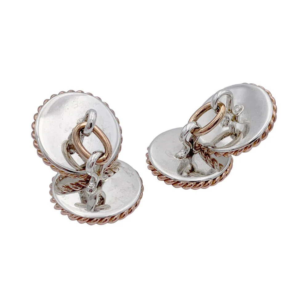 Boutons de manchette en deux tons d'or. - Image 3