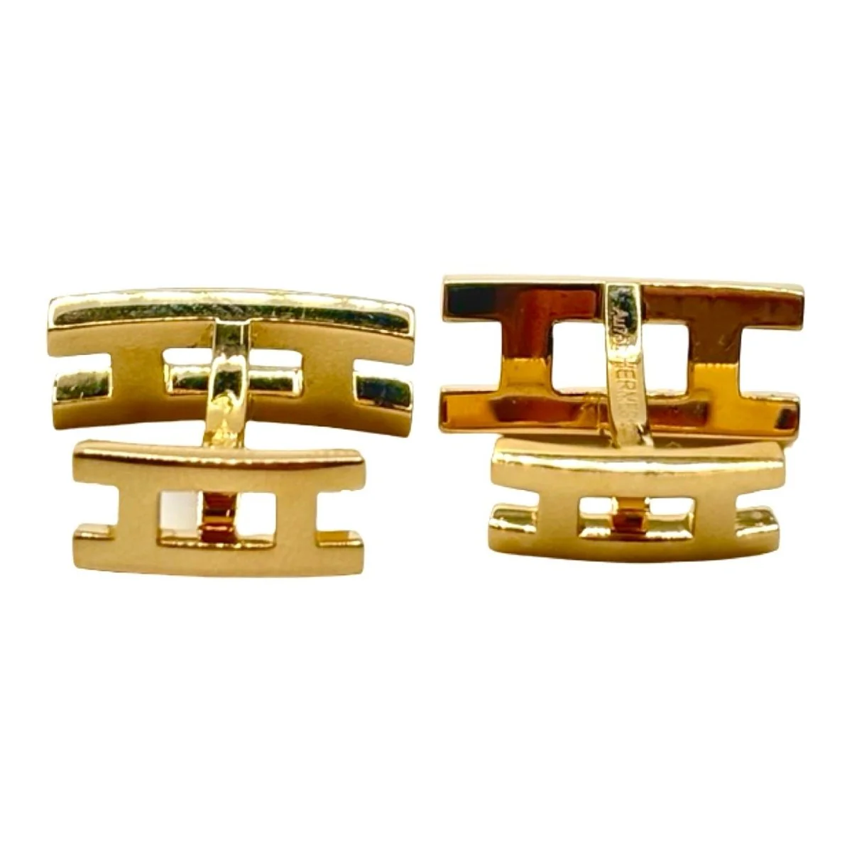 Boutons de manchette HERMÈS en or jaune - Image 3