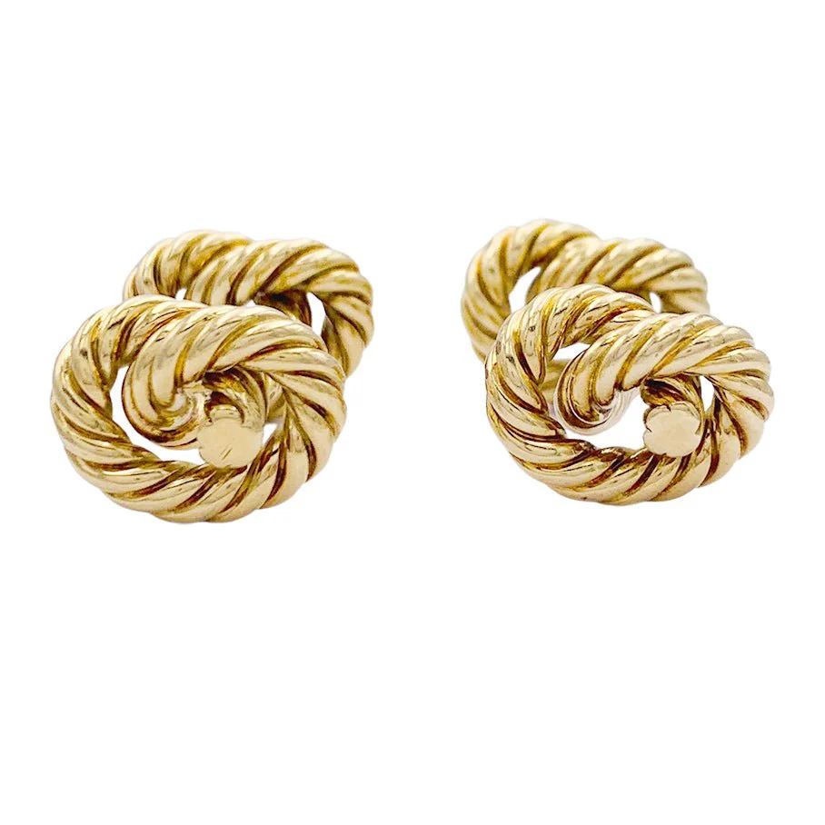 Boutons de manchette HERMÈS "Noeuds" en or jaune