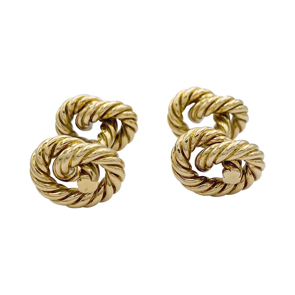 Boutons de manchette HERMÈS "Noeuds" en or jaune - Image 6