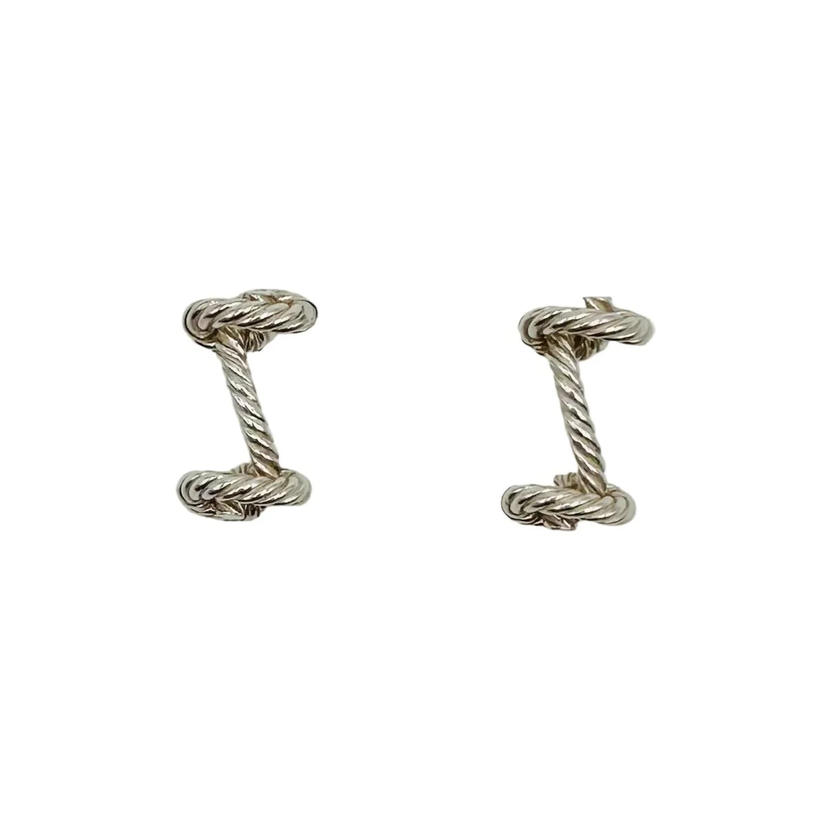 Boutons de manchette HERMÈS "Noeuds" en argent