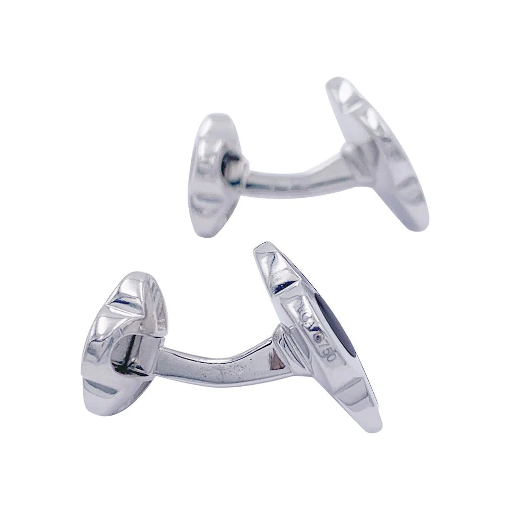 Boutons de manchette Van Cleef & Arpels, "Pure Alhambra", or blanc, onyx. - Image 2