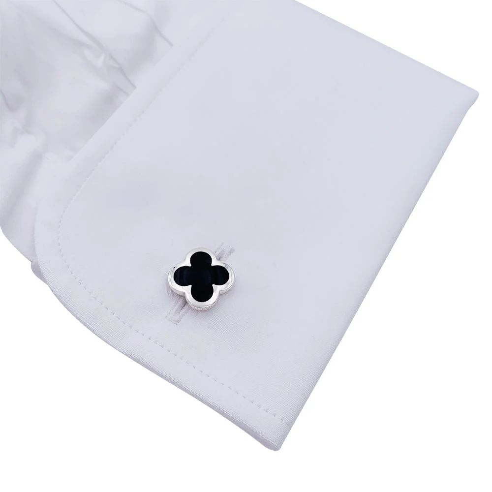 Boutons de manchette Van Cleef & Arpels, "Pure Alhambra", or blanc, onyx. - Image 6