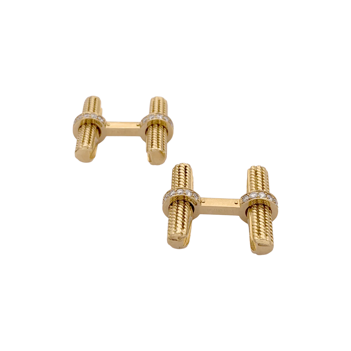 Boutons de manchette VAN CLEEF ET ARPELS. en or jaune et diamants - Image 3
