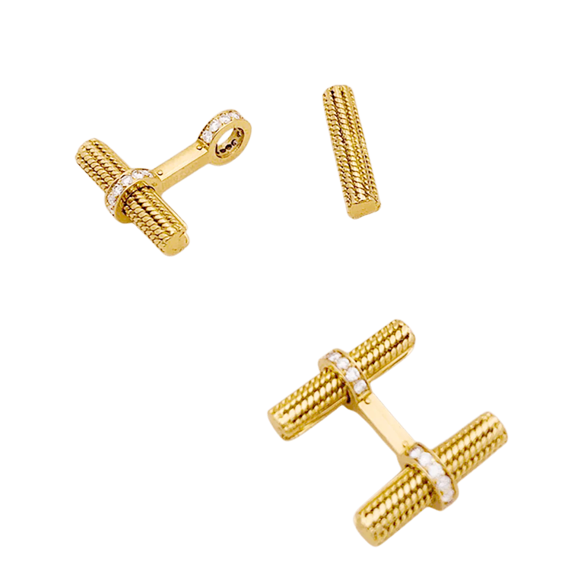 Boutons de manchette VAN CLEEF ET ARPELS. en or jaune et diamants - Image 4
