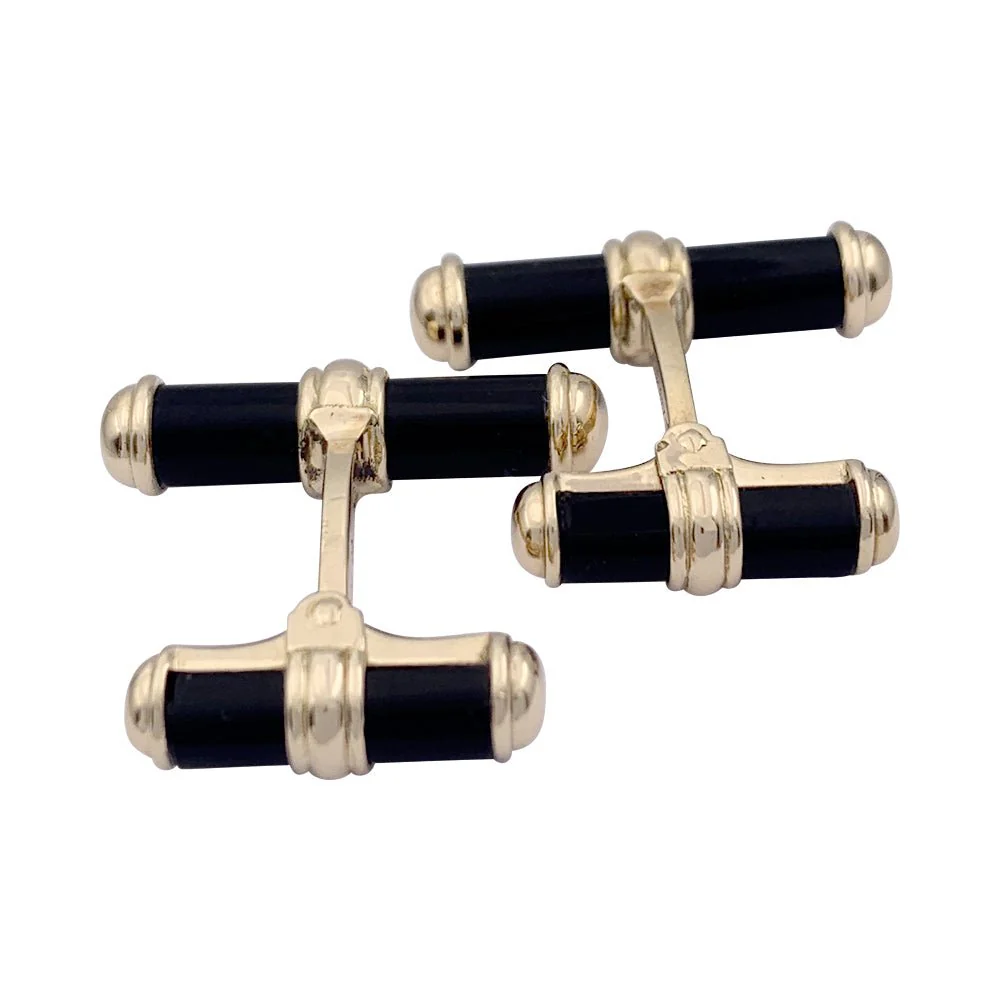 Boutons de manchette VAN CLEEF & ARPELS en or jaune et onyx - Image 6