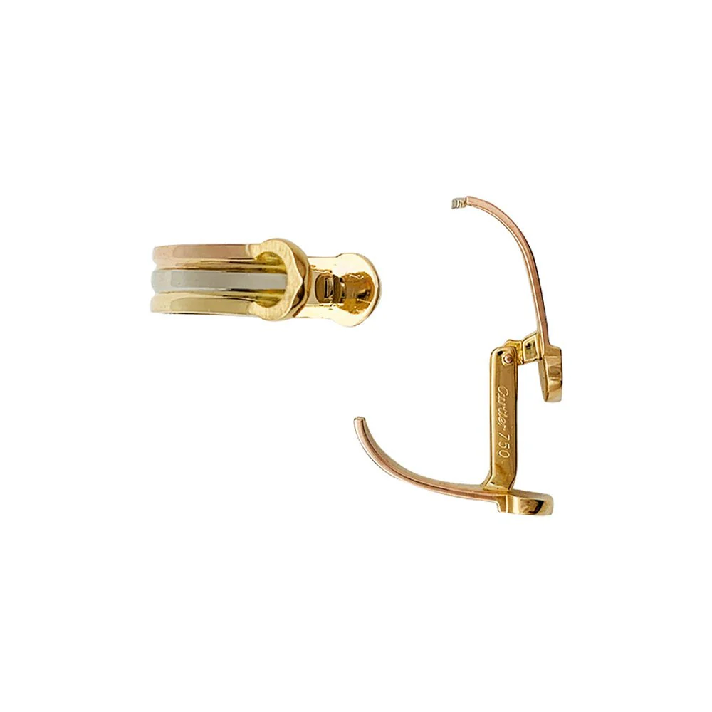 Boutons de manchettes Cartier "Mini Ressort CC" trois ors - Image 4