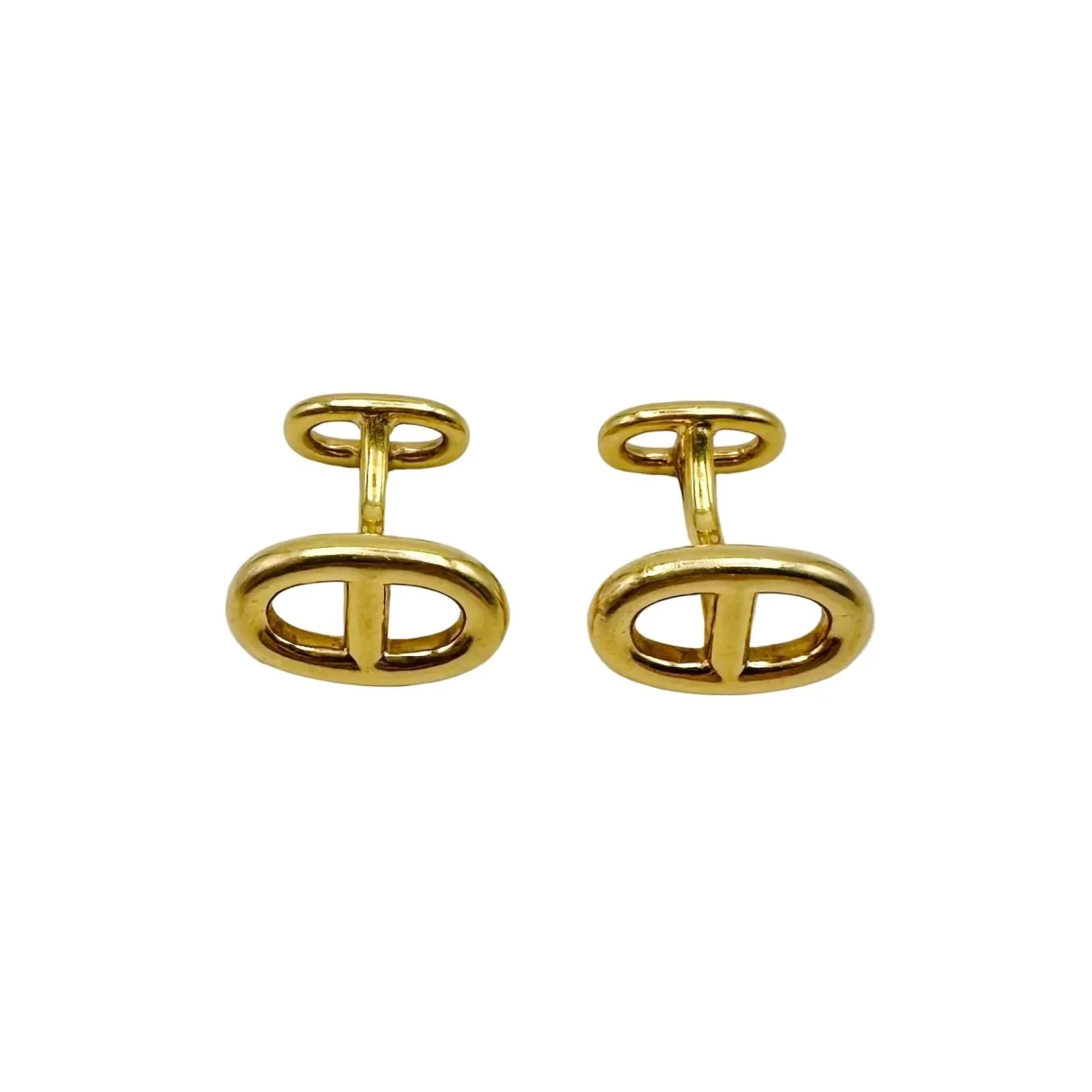 Boutons de Manchettes HERMÈS "Chaîne d'ancre" en or jaune - Image 2