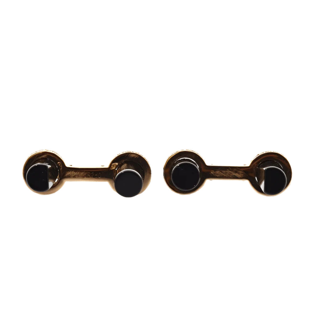 Boutons de manchette VAN CLEEF & ARPELS en or jaune, onyx et diamants - Image 3