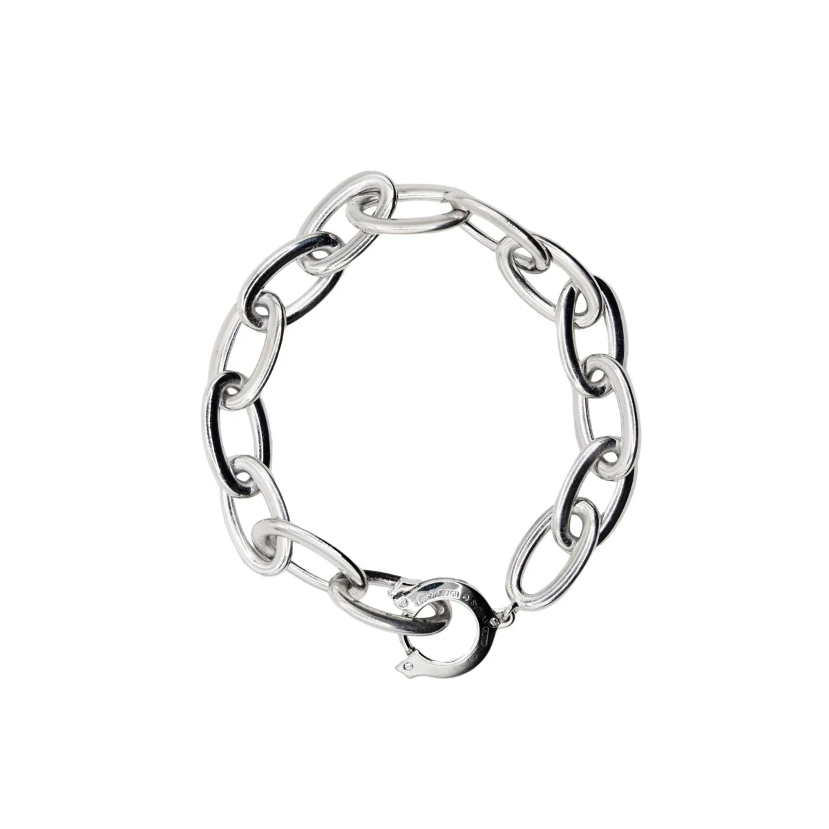 Bracelet Maille CARTIER en or blanc et diamants