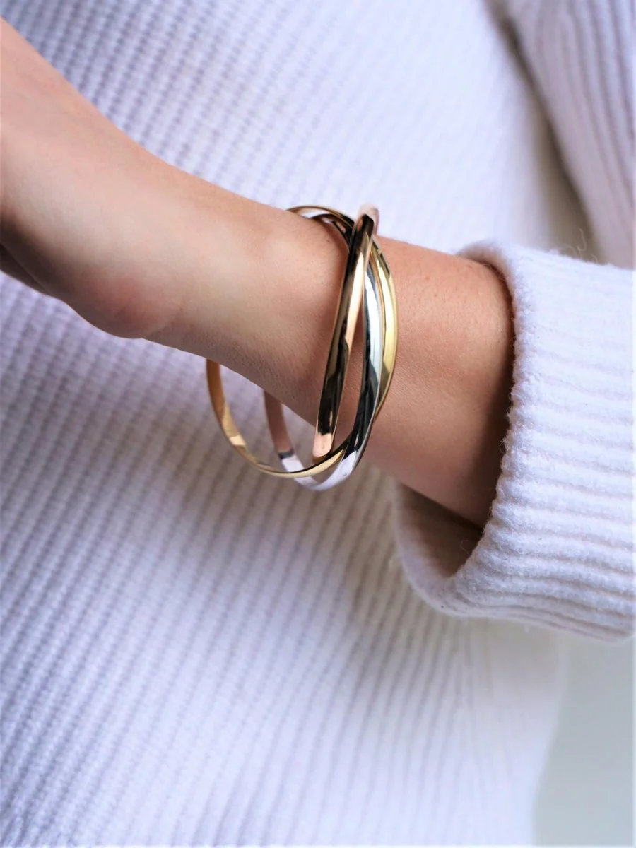 Bracelet 3 ors Or blanc - Image 2
