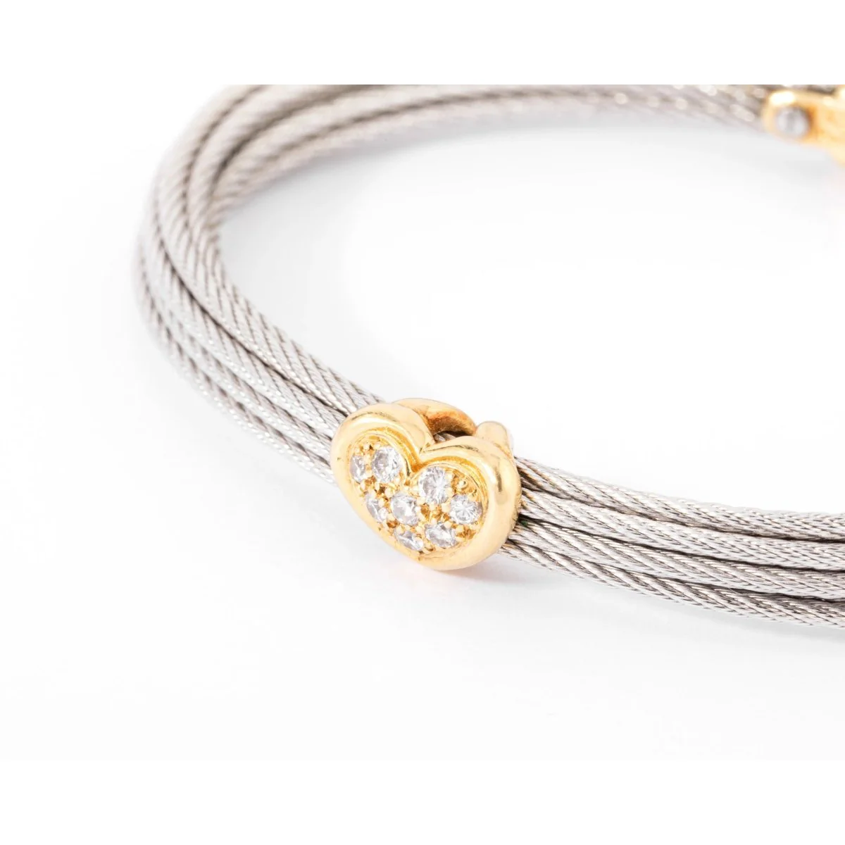 Bracelet acier ,or et diamants de la maison Fred modèle force 10 - Image 4