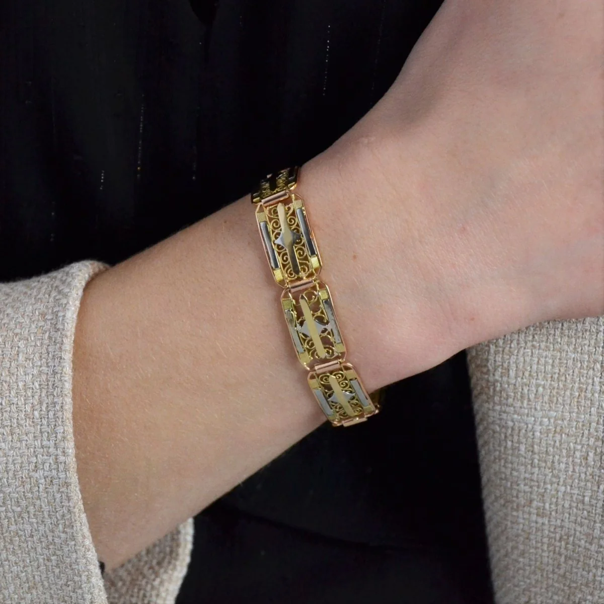 Bracelet Souple en or rose, or blanc et or jaune - Image 2