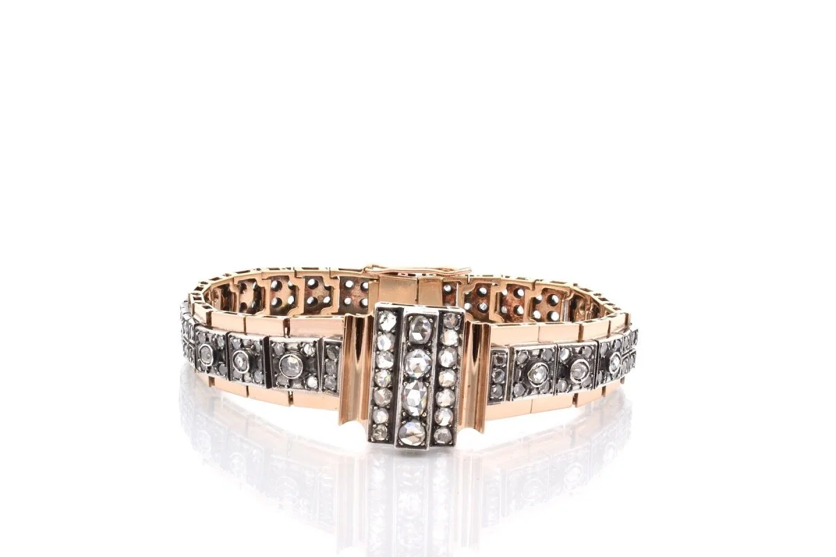 Bracelet ancien en or et argent