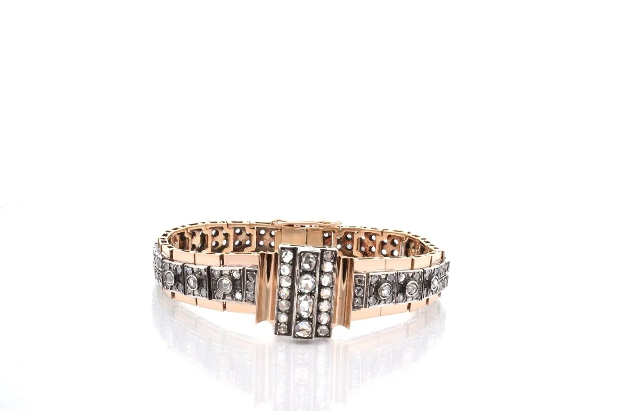 Bracelet ancien en or et argent - Image 2