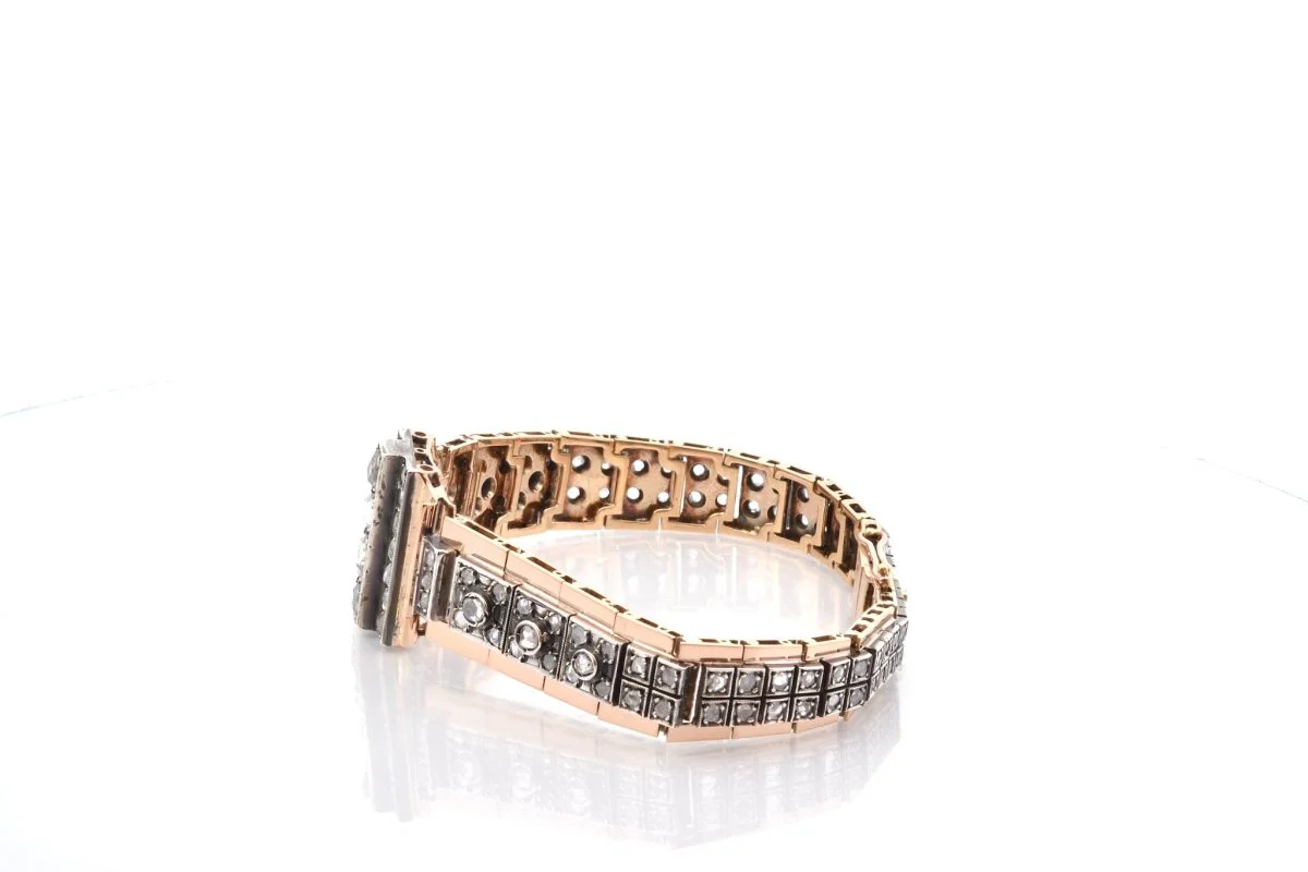 Bracelet ancien en or et argent - Image 3