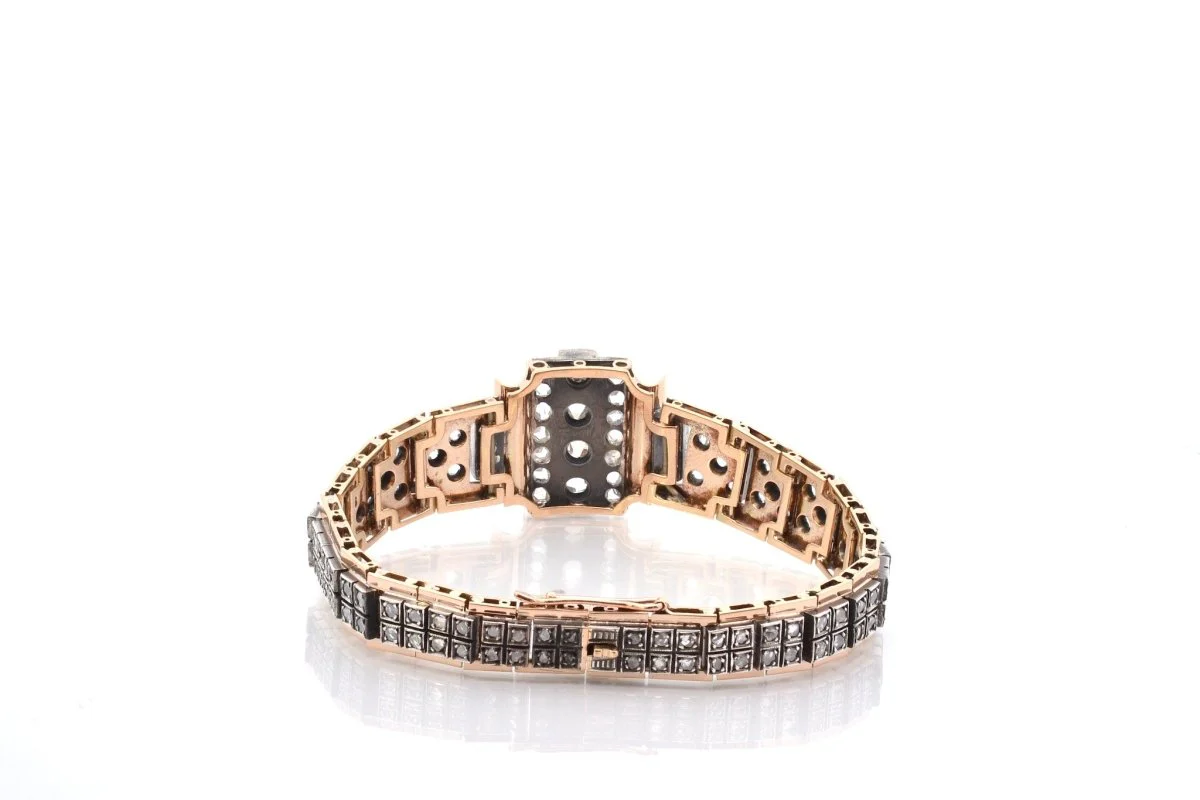 Bracelet ancien en or et argent - Image 4
