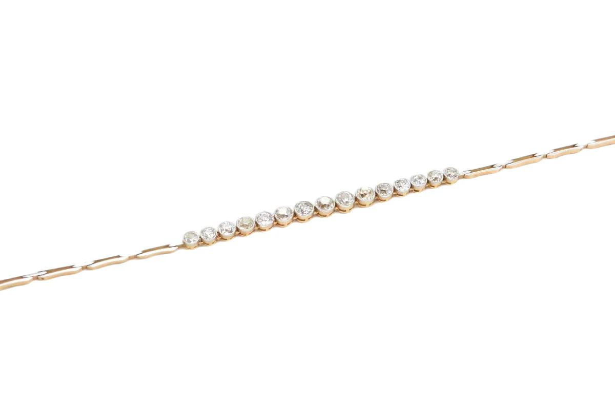 Bracelet souple en or jaune et diamants - Image 2