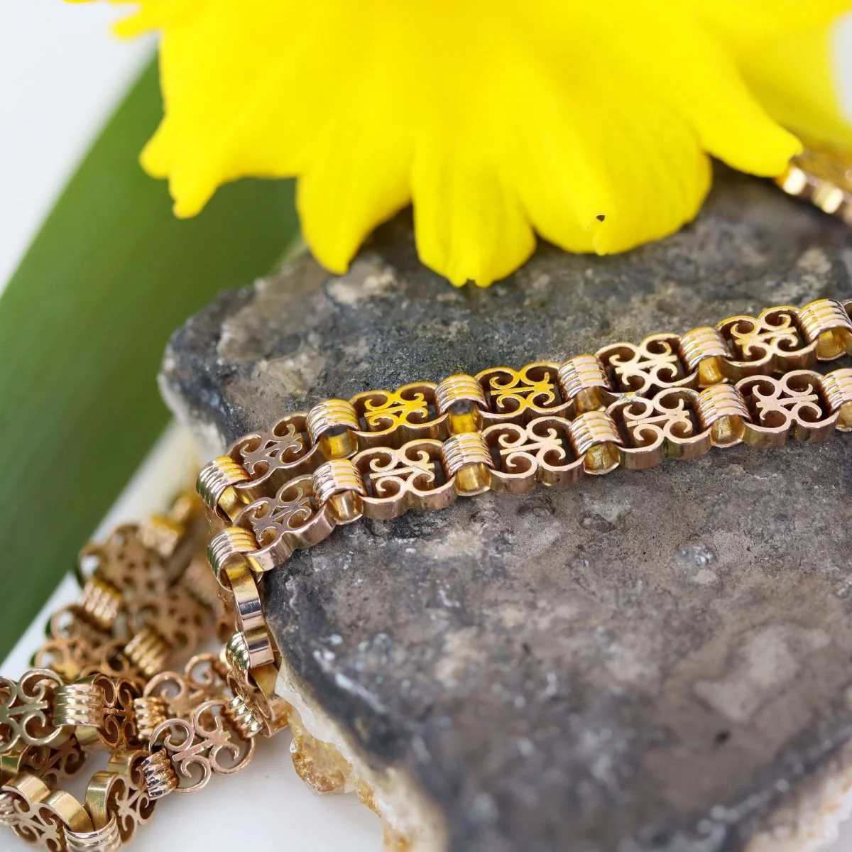 Bracelet ancien double rangs en or rose - Image 8