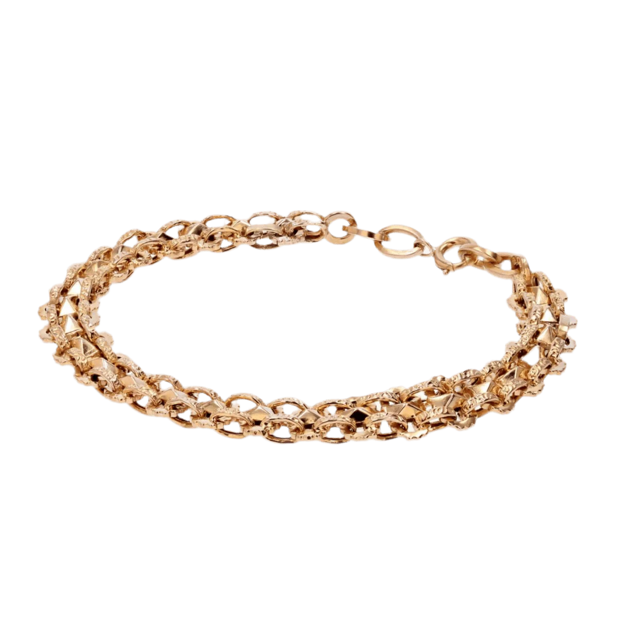 Bracelet Maille en or jaune, double rang - Image 5