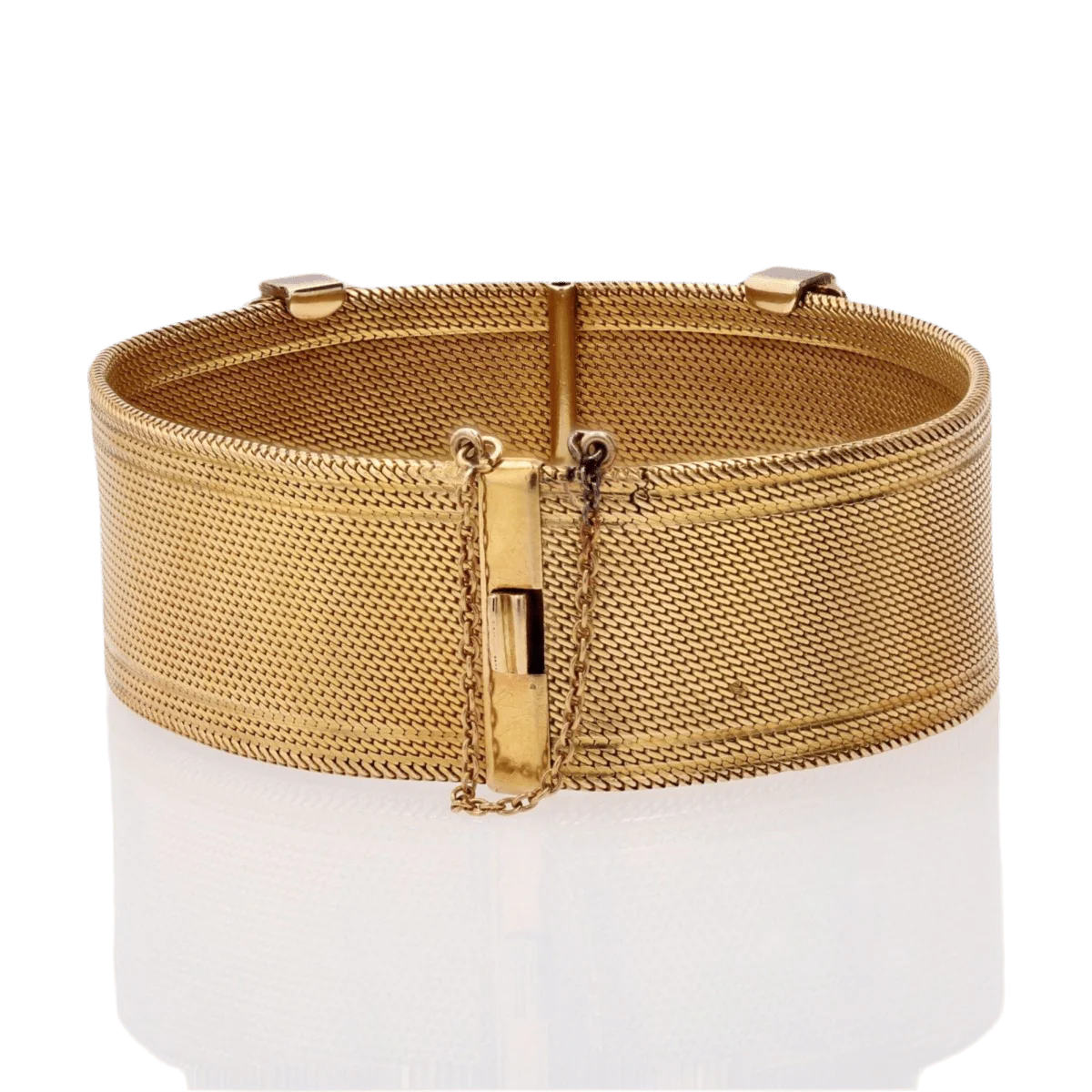 Bracelet Manchette en or jaune et perles - Image 6