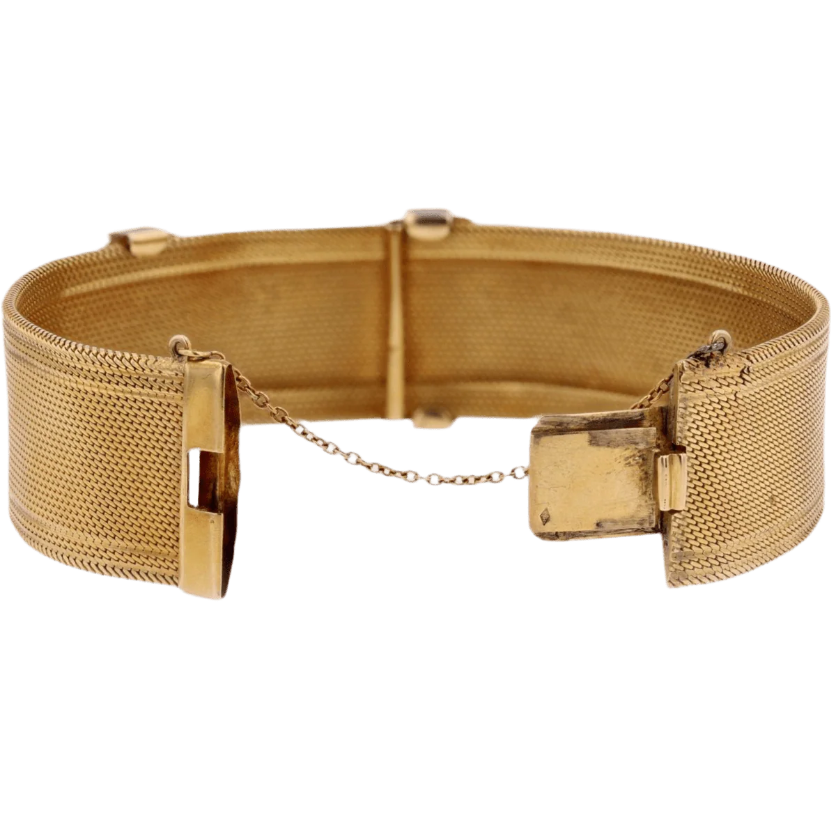 Bracelet Manchette en or jaune et perles - Image 7