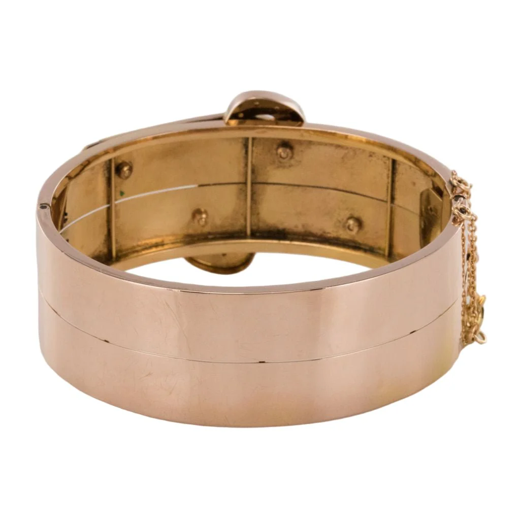 Bracelet Jonc en or rose et perles - Image 3