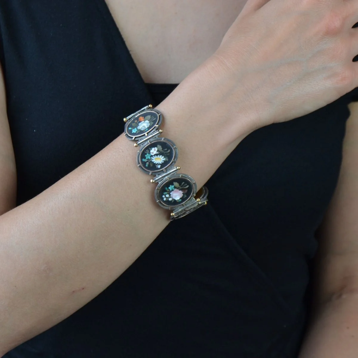 Bracelet Souple en or jaune et argent - Image 2