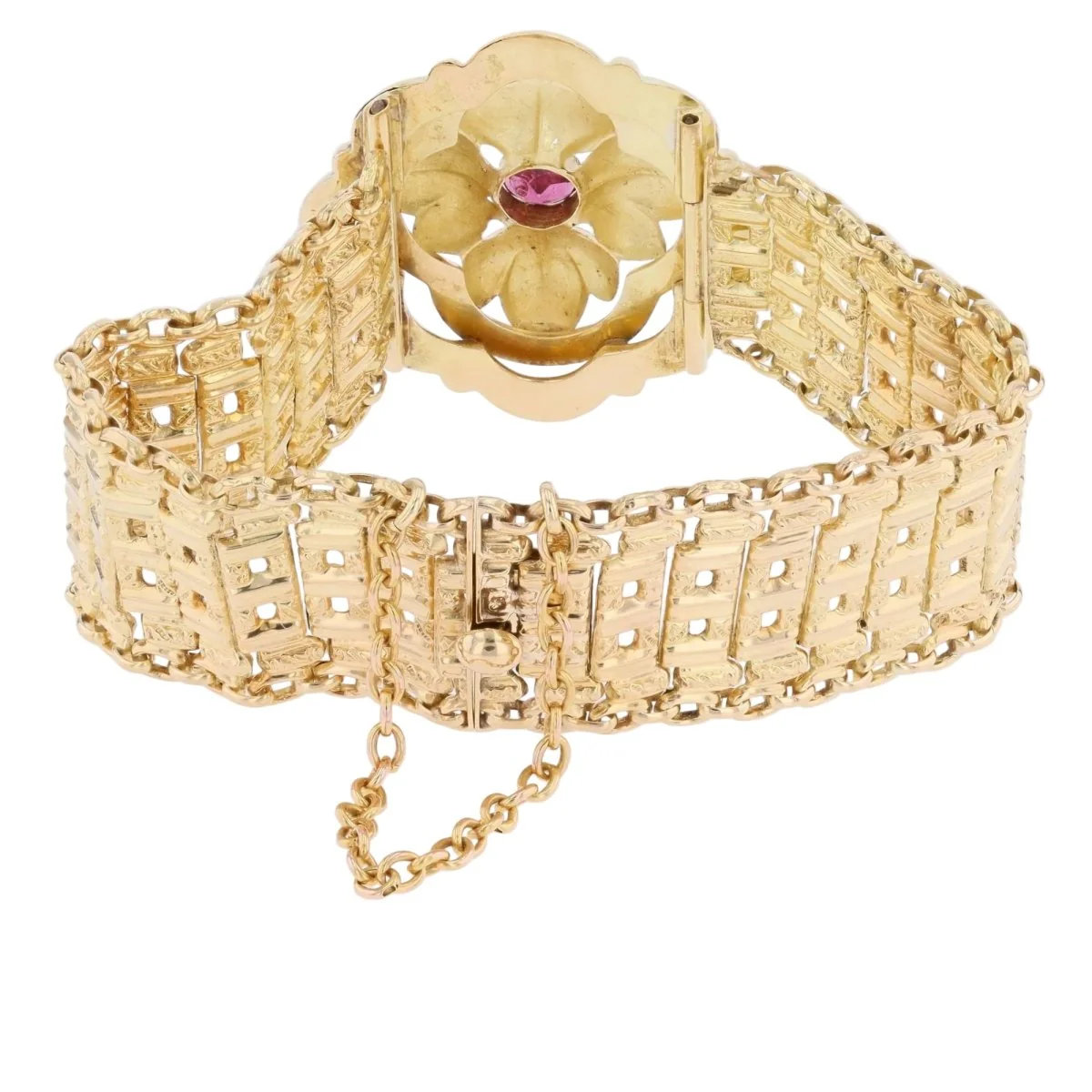 Bracelet Souple en or jaune et grenat - Image 4