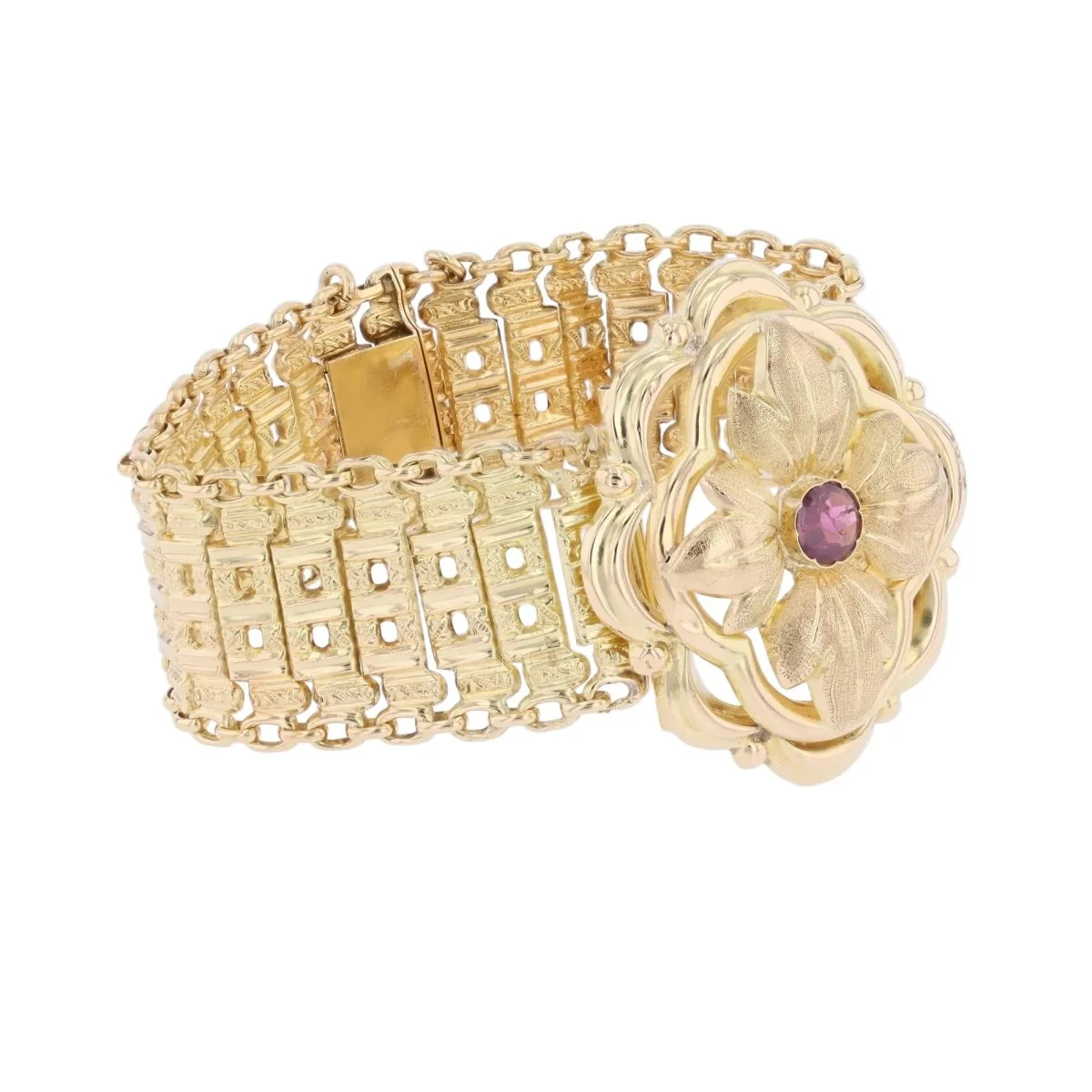 Bracelet Souple en or jaune et grenat - Image 5