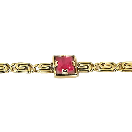 Bracelet Souple en or jaune et spinelles - Image 2