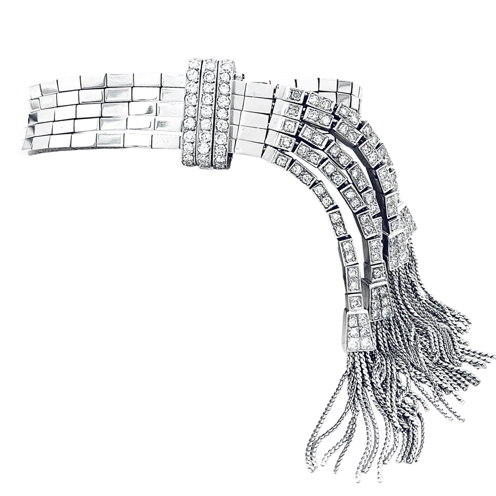 Bracelet Manchette en platine et diamants