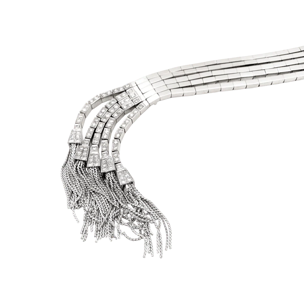 Bracelet Manchette en platine et diamants - Image 4