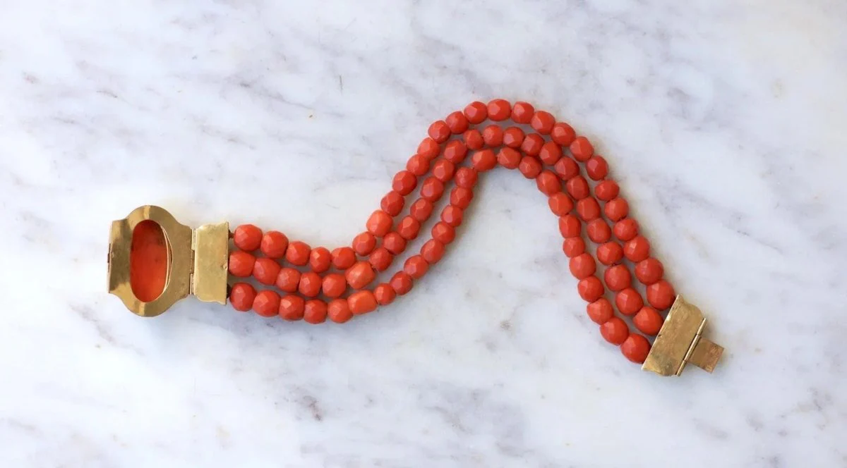 Bracelet Ancien Or Corail et Camée - Image 9